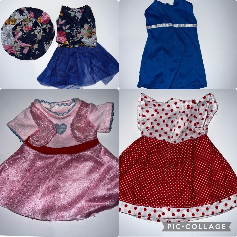 Colorful Doll Dress Set One w/ matching Hat (4)
